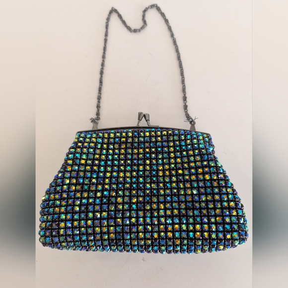 Green Multicolor Iridescent  Mini Beaded Women\'s Bag